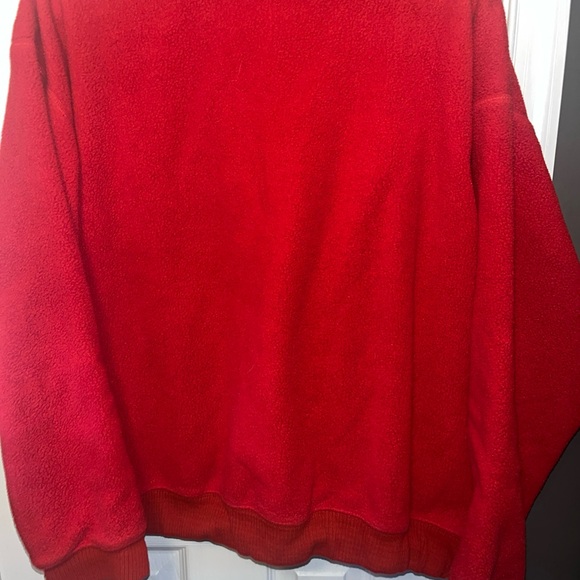 Banana Republic Mens Med. in Red 1/4 Zip-Up Sweater w Plaid 100% Cotton Lining - Picture 4 of 6